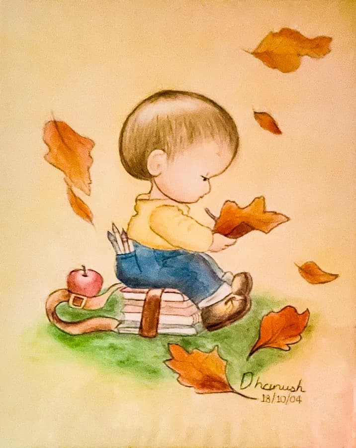 Autumn books, charcoal powder, 2004