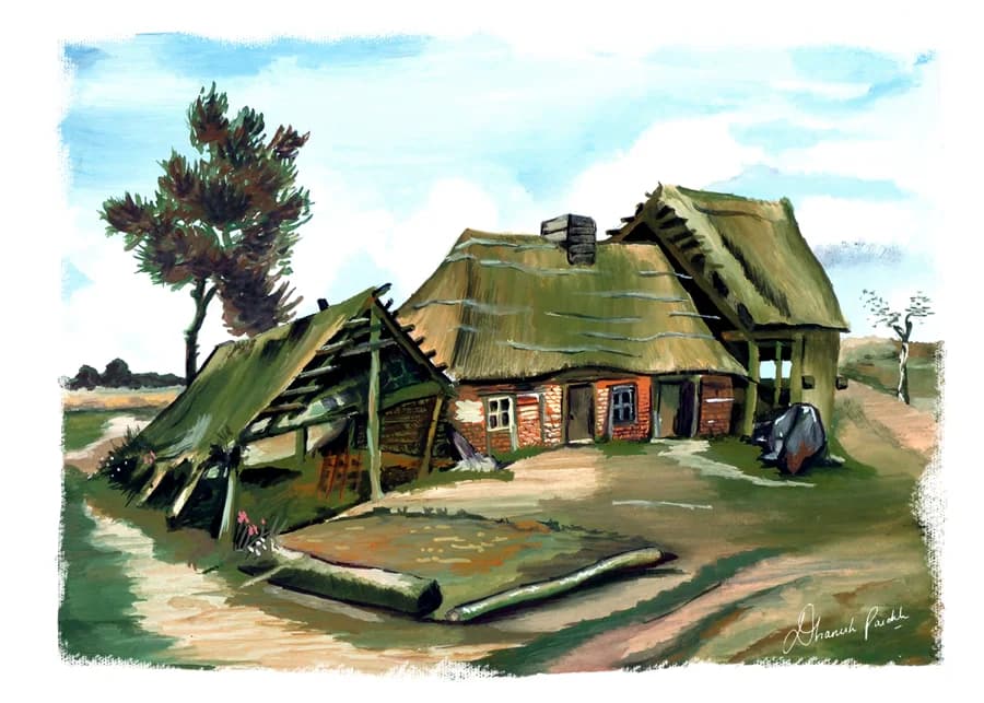 In the fields, poster paints, 2006